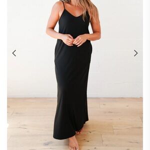 CJLA ribbed spaghetti dress - new - black - medium